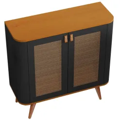 Buffet Jutai New Luxo 2 Portas Com Pes Palito JB Bechara Preto Nature