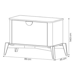 Mesa De Cabeceira Buriti Com 1 Porta E Pes De Madeira Macica JB Bechara Medidas