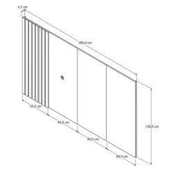 Painel Boto 180cm Para TV Ate 70 Polegadas Ripado Com LED JB Bechara Medidas