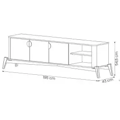Rack Buriti 195cm Para TV Ate 70 Polegadas 3 Portas JB Bechara Medidas