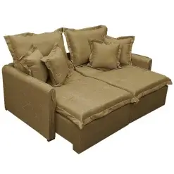 Sofa Cama Lima 180cm Em Linho 2 Lugares Retratil E Reclinavel Uniao Castor
