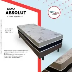 Cama Box Absolut Solteiro Ortopedica 88x188x32cm Bio Flex Medidas