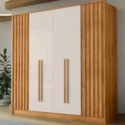 Guarda Roupa Navegantes Casal 6 Portas 6 Gavetas Rud Rack Cedro Areia