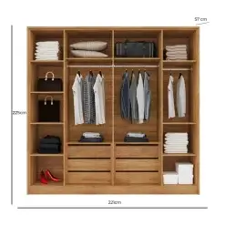 Guarda Roupa Navegantes Casal 6 Portas 6 Gavetas Rud Rack Medidas