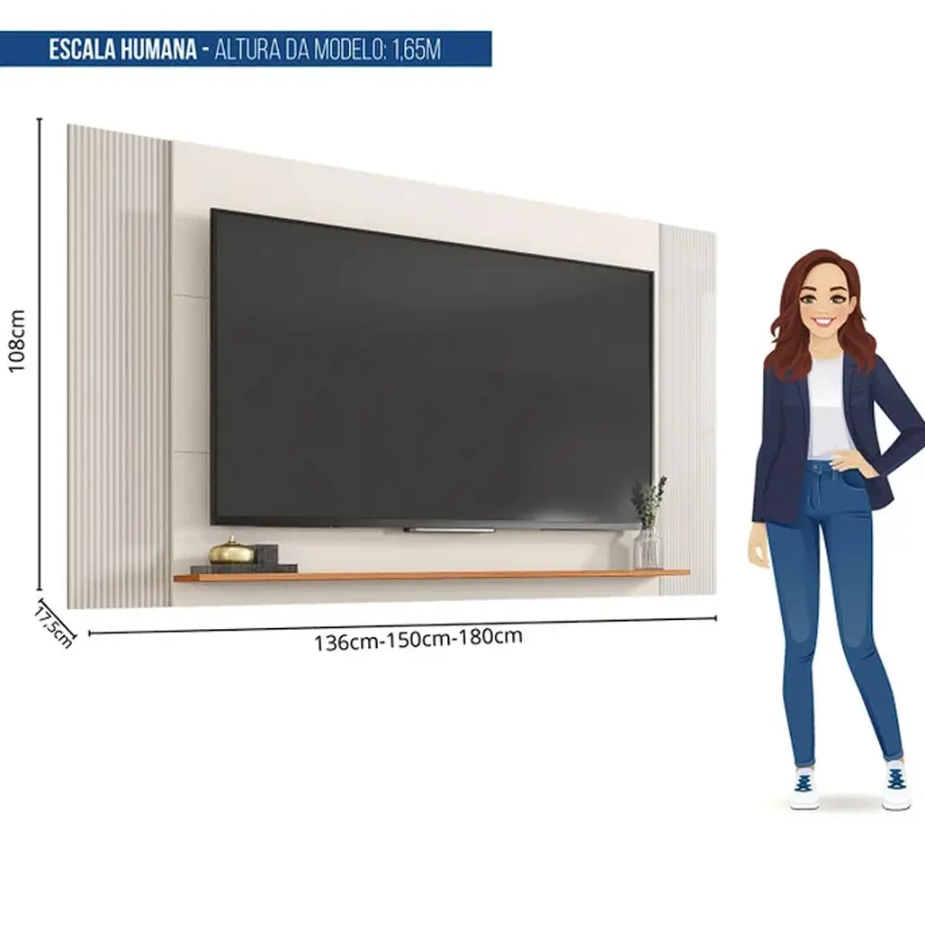 Painel Extensivel Mondrian Para TV Ate 65 Polegadas Caemmun Medidas