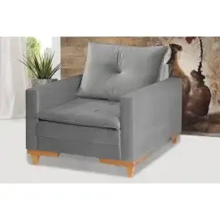 Poltrona Inglaterra Em Linho Com Almofada Solta Boareto