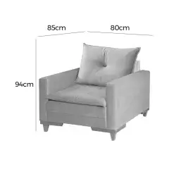 Poltrona Inglaterra Em Linho Com Almofada Solta Boareto Medidas