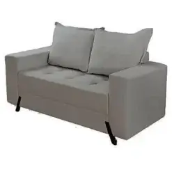 Sofa 8100 2 Lugares Em Linho Com Almofadas Soltas 155cm Boareto Cinza