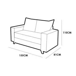 Sofa 8100 2 Lugares Em Linho Com Almofadas Soltas 155cm Boareto Medidas
