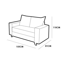 Sofa 8100 2 Lugares Em Linho Com Almofadas Soltas 155cm Boareto Medidas