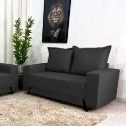 Sofa 8100 2 Lugares Em Veludo Com Almofadas Soltas 155cm Boareto Foto Real