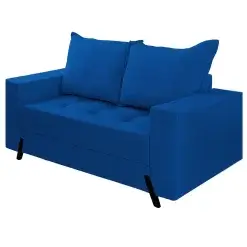 Sofa 8100 2 Lugares Em Veludo Com Almofadas Soltas 155cm Boareto Cor Azul