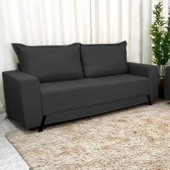 Sofa 8100 3 Lugares Em Veludo Com Almofadas Soltas 198cm Boareto Foto Real