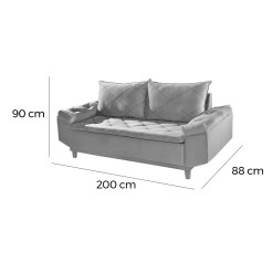 Sofa Berlim Em Linho 3 Lugares 200cm Boareto Medidas