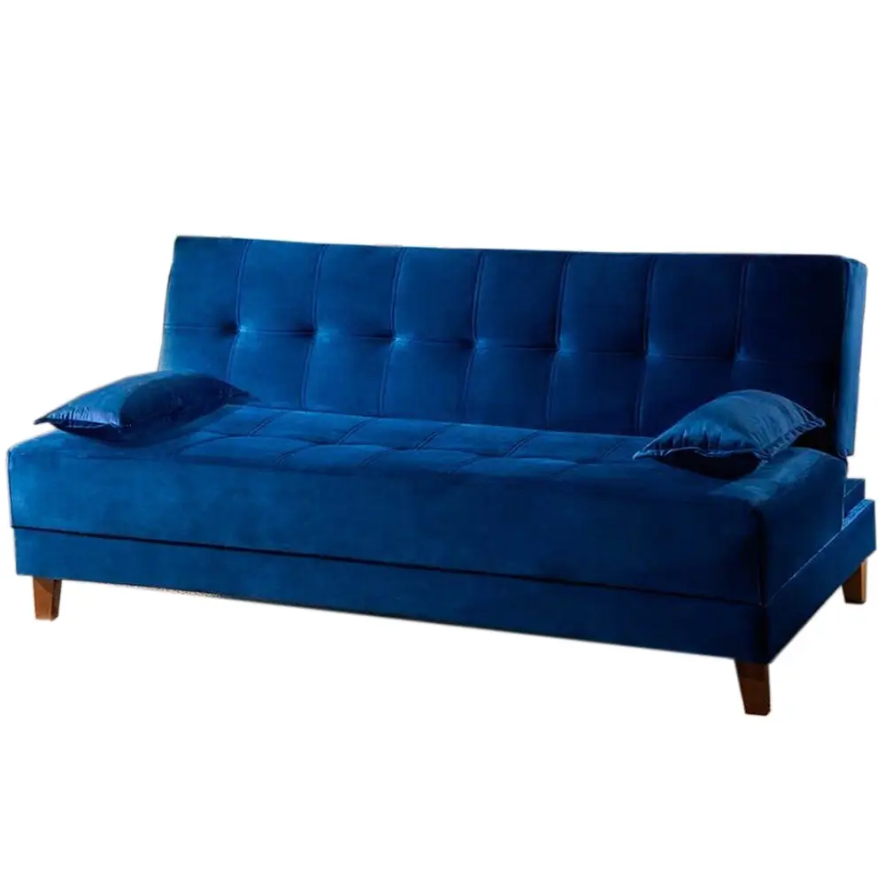 Sofa Cama Arpoador 2 Lugares 185cm Tecido Suede Innove Azul