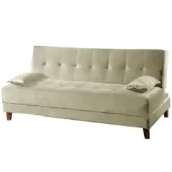 Sofa Cama Arpoador 2 Lugares 185cm Tecido Suede Innove Bege
