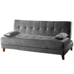 Sofa Cama Arpoador 2 Lugares 185cm Tecido Suede Innove Cinza