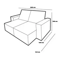 Sofa Cama Lima 200cm Em Veludo 3 Lugares Retratil E Reclinavel Uniao Medidas