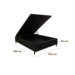 Base Box Bau Carioca Casal Em Corino 30x138x188 Bio Flex Medidas