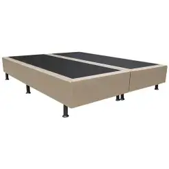 Base Box Bipartida Universal Queen Em Corino 37x198x158 Bege