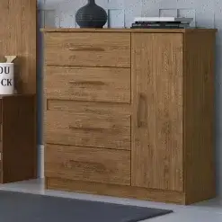 Comoda Caribe Doripel 4 Gavetas 1 Porta