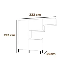 Cozinha Nala Completa 4 Pecas 9 Portas 2 Gavetas Kits Parana Medidas