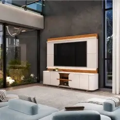 Estante Lord Para TV Ate 75 Polegadas Ripado 4 Portas