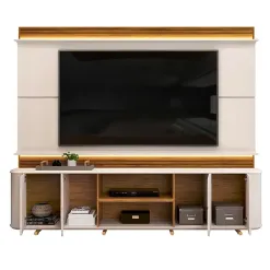 Estante Lord Para TV Ate 75 Polegadas Ripado 4 Portas DJ Interno