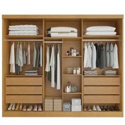 Guarda Roupa Alvorada Casal 6 Portas 6 Gavetas Bianchi Interno