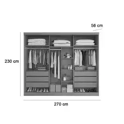 Guarda Roupa Alvorada Casal 6 Portas 6 Gavetas Bianchi Medidas