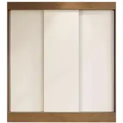 Guarda Roupa Londres Casal 3 Portas 2 Gavetas Doripel Off White Nogueira