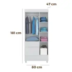 Guarda Roupa Wind Solteiro 3 Portas 2 Gavetas Demobile Medidas