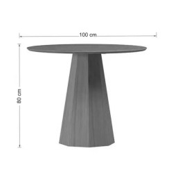 Mesa Isis SEM Vidro Redonda 100cm New Ceval Medidas