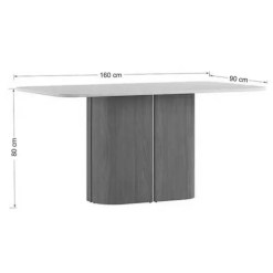 Mesa Serena 160x90cm New Ceval Medidas