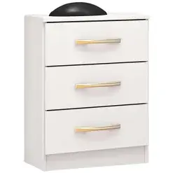 Mesa De Cabeceira Leme Com 3 Gavetas Primicias Branco