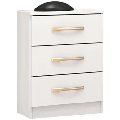 Mesa De Cabeceira Leme Com 3 Gavetas Primicias Branco