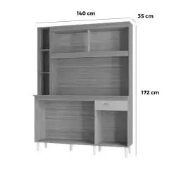 Armario De Cozinha Duda 140cm 5 Portas 1 Gaveta Poquema Medidas