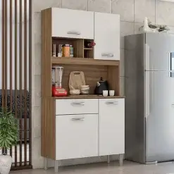 Armario De Cozinha Malta 4 Portas 1 Gaveta