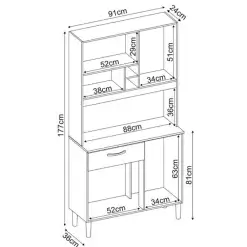 Armario De Cozinha Malta 4 Portas 1 Gaveta Demobile Medidas