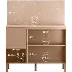 Balcao Art 120cm 3 Portas 2 Gavetas para Cozinha Kits Parana Interno