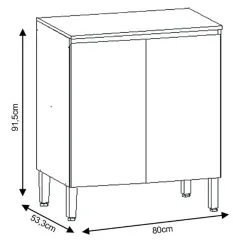 Balcao Art 80cm 2 Portas Para Cozinha Kits Parana Medidas