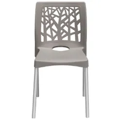 Cadeira Nature Com Pes De Aluminio Forte Plastico Nude