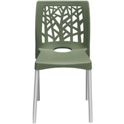 Cadeira Nature Com Pes De Aluminio Forte Plastico Verde