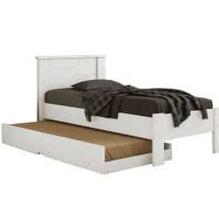 Cama Perola COM Cama Auxiliar Solteiro Conquista Branco