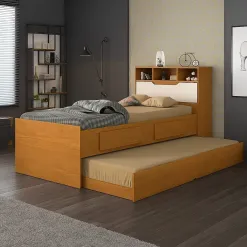Cama Ravena COM Cama Auxiliar Solteiro 2 Gavetas E Bau Conquista