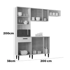 Cozinha Dora Completa 4 Pecas 10 Portas 1 Gaveta Poquema Interno