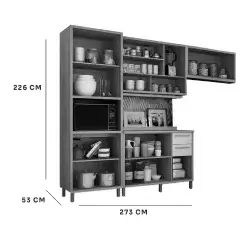 Cozinha Torino Completa 4 Pecas 11 Portas 2 Gavetas Valdemoveis Medidas