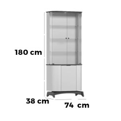 Cristaleira Serena Com 3 Portas E LED New Ceval Medidas