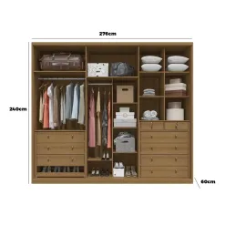 Guarda Roupa Enseada Casal 6 Portas 9 Gavetas Rimo Medidas