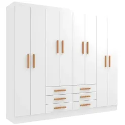 Guarda Roupa New Paris Casal 8 Portas 6 Gavetas Demobile Branco